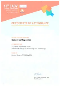 certyfikaty dermatologia i wenerologia katarzyna osipowicz str02