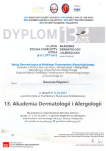 certyfikaty dermatologia i wenerologia katarzyna osipowicz str07