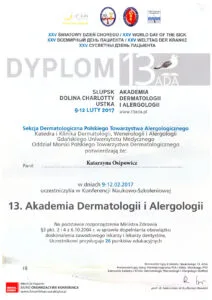 certyfikaty dermatologia i wenerologia katarzyna osipowicz str07