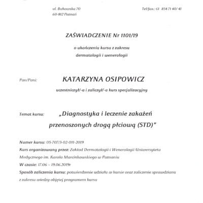 certyfikaty dermatologia i wenerologia katarzyna osipowicz str10 certyfikaty dermatologia i wenerologia katarzyna osipowicz str10