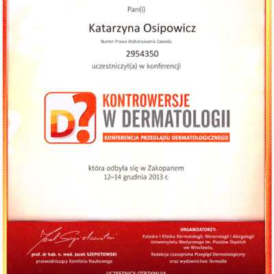 certyfikaty dermatologia katarzyna osipowicz str01 certyfikaty dermatologia katarzyna osipowicz str01