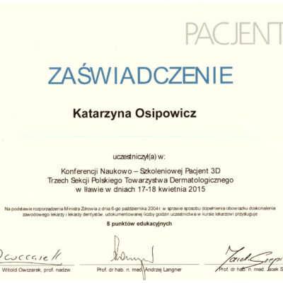 certyfikaty dermatologia katarzyna osipowicz str04 certyfikaty dermatologia katarzyna osipowicz str04