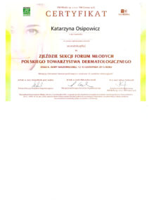 certyfikaty dermatologia katarzyna osipowicz str05
