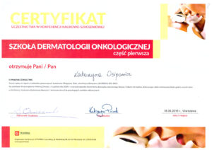 certyfikaty dermatologia katarzyna osipowicz str10