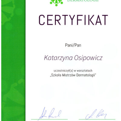 certyfikaty dermatologia katarzyna osipowicz str13 certyfikaty dermatologia katarzyna osipowicz str13