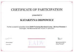 certyfikaty dermatologia katarzyna osipowicz str14