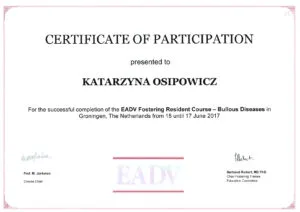 certyfikaty dermatologia katarzyna osipowicz str14