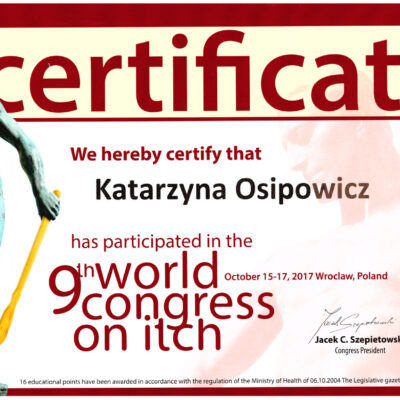 certyfikaty dermatologia katarzyna osipowicz str15 certyfikaty dermatologia katarzyna osipowicz str15