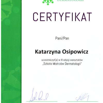 certyfikaty dermatologia katarzyna osipowicz str19 certyfikaty dermatologia katarzyna osipowicz str19
