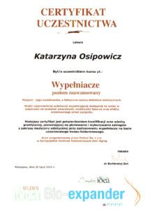 certyfikaty medycyna estetyczna katarzyna osipowicz str12