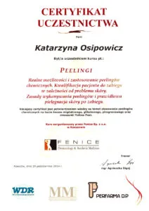 certyfikaty medycyna estetyczna katarzyna osipowicz str13
