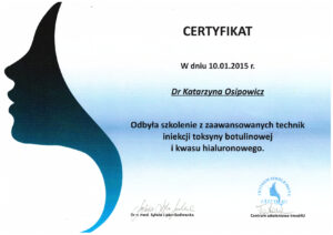 certyfikaty medycyna estetyczna katarzyna osipowicz str14