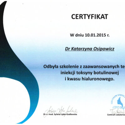 certyfikaty medycyna estetyczna katarzyna osipowicz str14 certyfikaty medycyna estetyczna katarzyna osipowicz str14