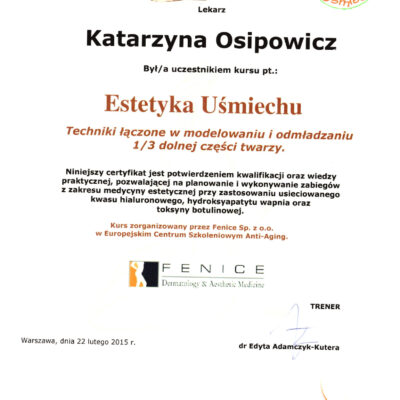 certyfikaty medycyna estetyczna katarzyna osipowicz str16 certyfikaty medycyna estetyczna katarzyna osipowicz str16