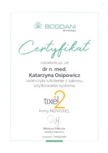 certyfikaty medycyna estetyczna katarzyna osipowicz str24