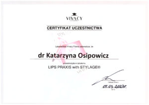 certyfikaty medycyna estetyczna katarzyna osipowicz str27