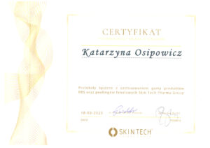 certyfikaty medycyna estetyczna katarzyna osipowicz str28