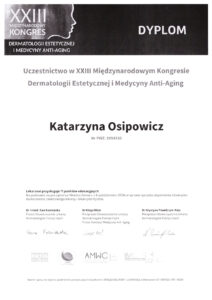 certyfikaty medycyna estetyczna katarzyna osipowicz str31