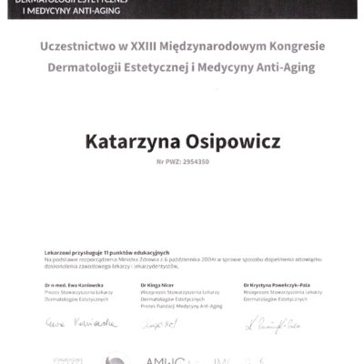 certyfikaty medycyna estetyczna katarzyna osipowicz str31 certyfikaty medycyna estetyczna katarzyna osipowicz str31