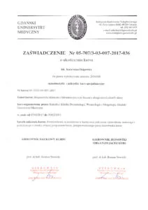zaswiadczenie ukonczenia kursu i specjalizacji katarzyna osipowicz str03