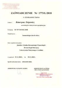 zaswiadczenie ukonczenia kursu i specjalizacji katarzyna osipowicz str06