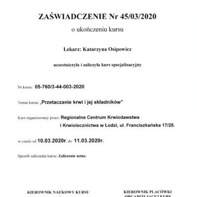 zaswiadczenie ukonczenia kursu i specjalizacji katarzyna osipowicz str11 zaswiadczenie ukonczenia kursu i specjalizacji katarzyna osipowicz str11