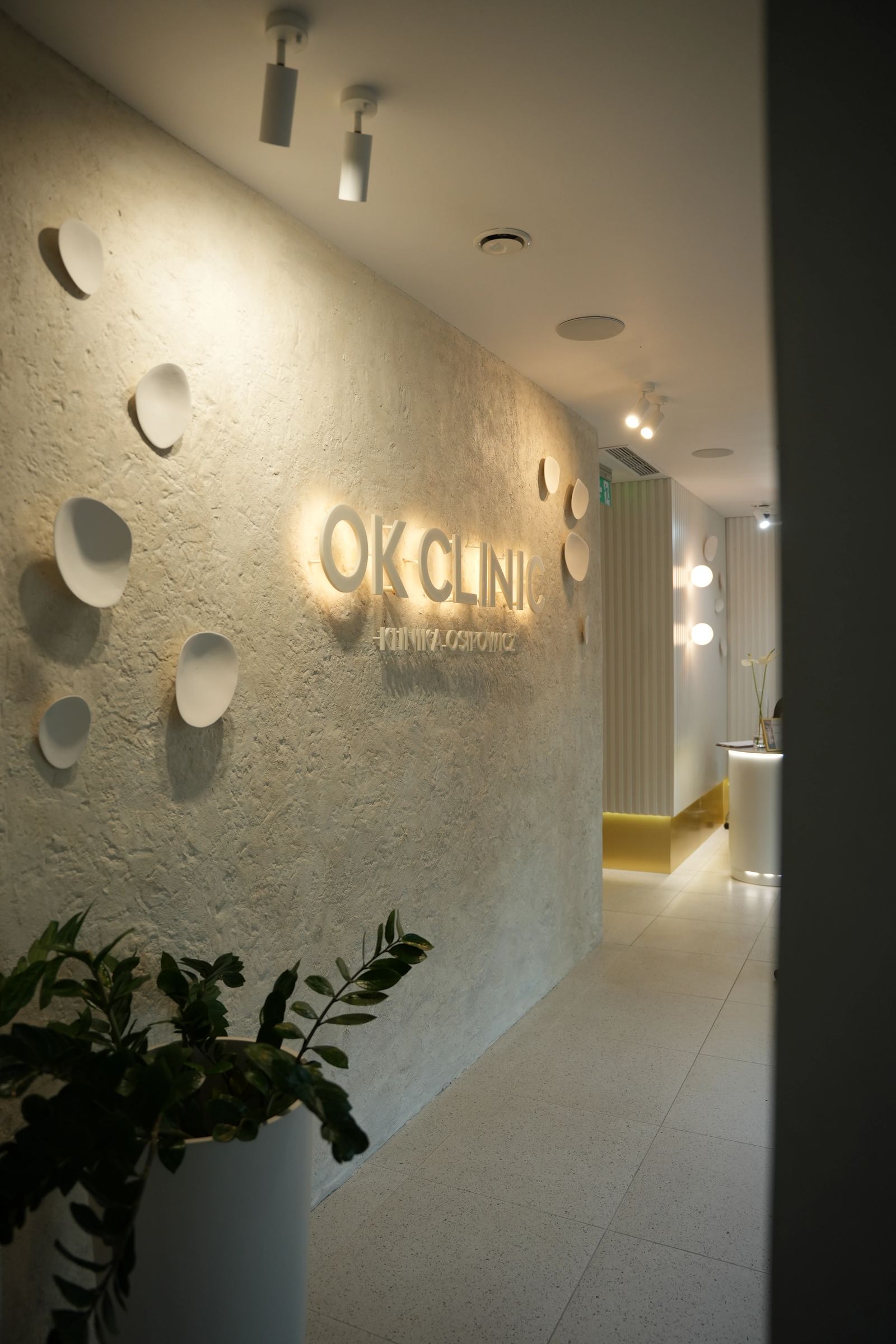 Recepcja kliniki OK CLINIC, miejsce szkoleń Aesthe Club